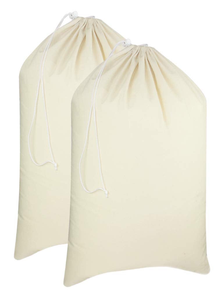 Cotton Craft - 2 Pack Extra Large 100% Cotton Canvas Heavy Duty Laundry Bags - Natural Cotton - 28"x36" - Versatile - Multi Use - Image 1